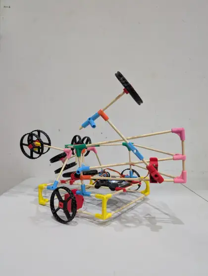 A cart with a small claw arm
