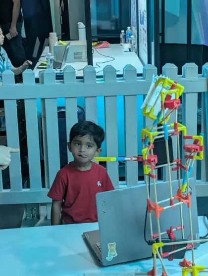 A little builder and his tower