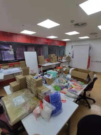 Packing the first kits